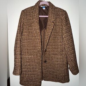 Old Navy Brown Plaid Blazer